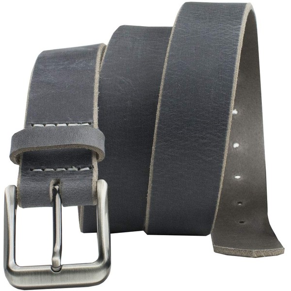 Nickel Smart Smoky Mountain Distressed Gray Leather Belt - 40"
