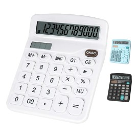 Calculadora Electrónica 12 Dígitos Computadora,energía Solar Color Blanco