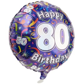 Oaktree UK Oaktree 18" 80th Birthday Streamers Holographic