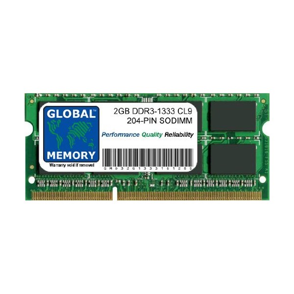2GB DDR3 1333MHz PC3-10600 204-PIN SODIMM MEMORY RAM COMPATIBLE WITH