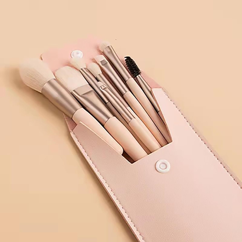 LUYING Makeup Brushes Apricot 8 Pieces Makeup Brushes, Premium Fiber