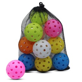 ZHUOKECE Pickleball Balls, 12 Pack USAPA Approved 40 Holes Outdoor Pickleballs, High Elasticity & Durable Pickle Balls for All Style Pickleball Paddles (Multicolour)