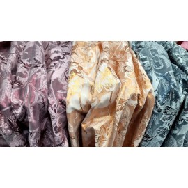 Divastyletextiles.com Orange Gold Floral Metallic Brocade Fabric Width Sold By The Yard 57" Wide Dress