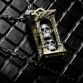 YUQCUZEU The Shrine of Skulls Necklace of Adeptus Mechanicus of Warhammer 40K