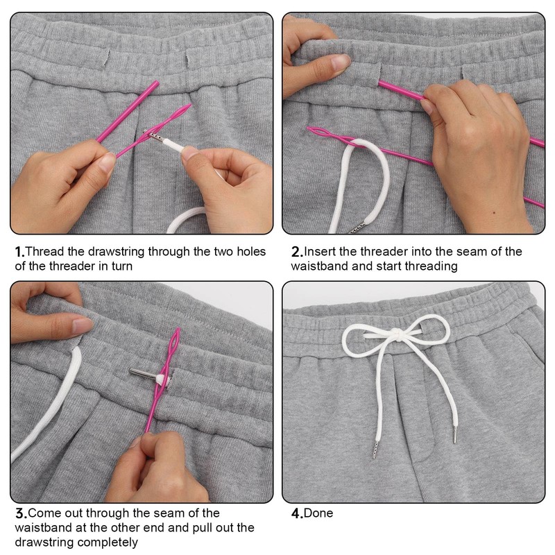 10 PCS Drawstrings Replacement with Easy Threaders, 57 Inch Replacement