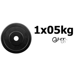 G5 HT SPORT Unisex Adult Bore Disc Made of Rubberised Cast Iron, Hole Diameter: 25 mm, 1 x 0.5 kg, Disco IN GHISA Gommato, Diameter Foro 0.5 kg