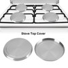 Set of 4 Electric Stove Burner Covers, Family Silver Round