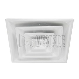 Hart & Cooley FPD3 10 W HVAC Diffuser, 10" Collar FPD3 Steel T-Bar Fixed Pattern Diffuser - White (050511)