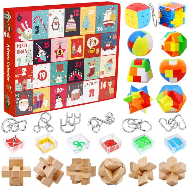 Brain Teaser Advent Calendar 2024 for Kids - 24 Days