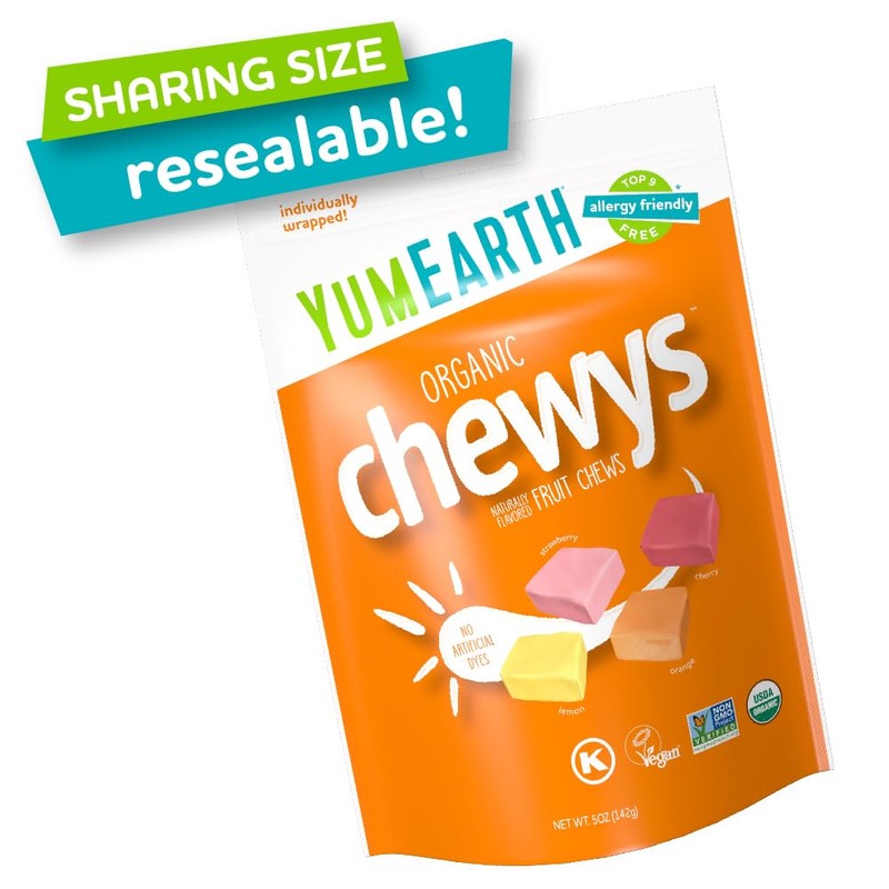 YumEarth Organic Fruit Chews - Fruit Flavored Candy Chews, No
