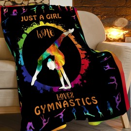 Gymnastics Blanket Cozy Plush Gymnasts Lovers Throw Blankets Gifts for Girls Boys Flannel Fleece Ultra Soft Fuzzy Sports Party Blanket for Bed Couch Sofa 50"X40"