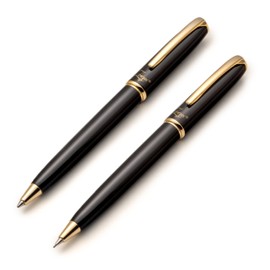 ZenZoi Luxury Black Pen & Pencil Set – Metal, Retractable Executive Ballpoint Pen & Mechanical Pencil 0.7 MM. Fancy, Quality Pen Gift Set for Men, Women. Nice, Professional, Office Pen