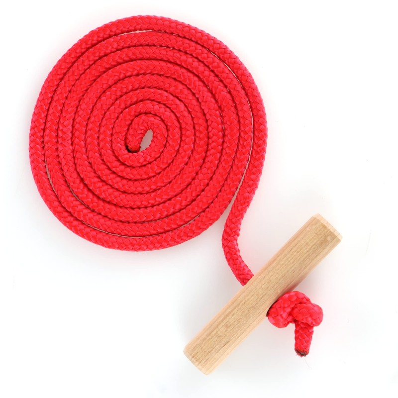 com-four® Premium Sledge Rope with Wooden Handle, Extra Strong Toboggan