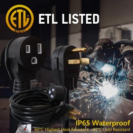 PPUMP NEMA 6-50P to 6-50R 250V/7500W 30 Amp 3 Prong Welder Extension Cord, 10 Gauge Heavy Duty Welding Cable, 6-50 Plug with ETL Listed (6-50P/6-50R 10.7M/35FT)