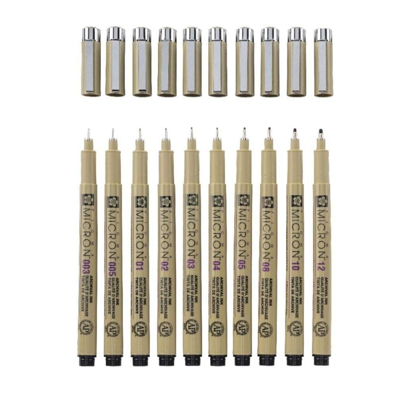 Pigma Micron Fineliner Pens (Pack of 10)