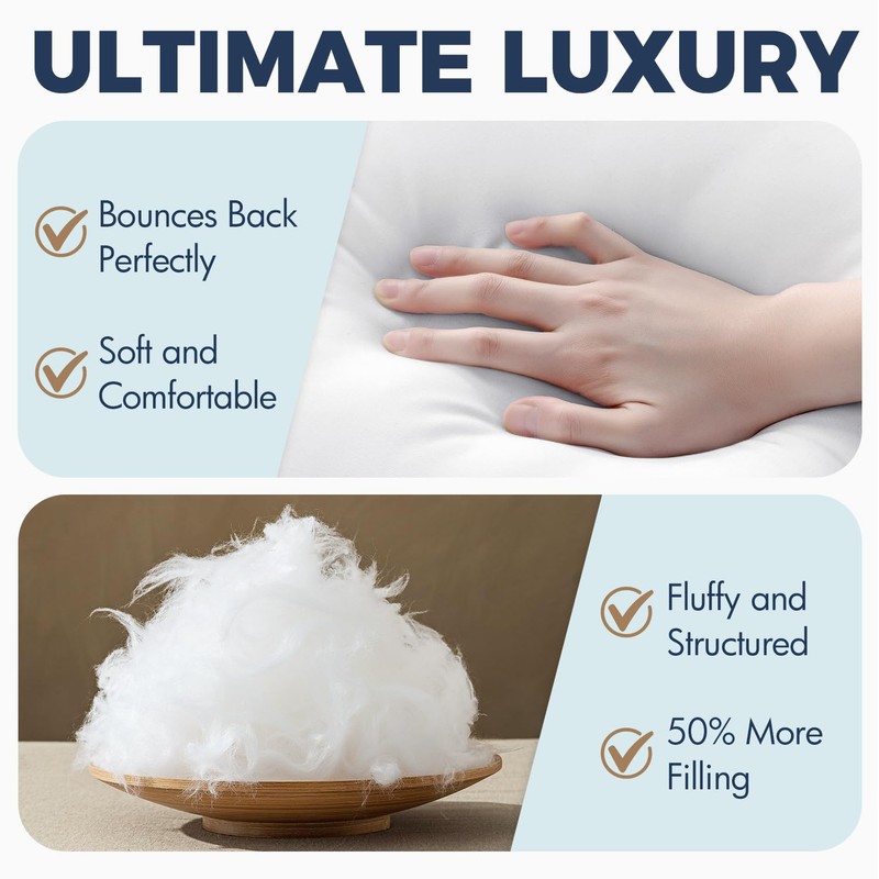 MIULEE 12x20 Pillow Inserts, Fluffy Down Alternative Filling Pack of