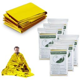 Milifox Mantas Térmicas de Mylar de Emergencia 6PCS, Manta Térmica Reflectante de Supervivencia para, Supervivencia, Primeros Auxilios, Aire Libre, Senderismo, Camping