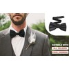 UtopyaUK Mens Bow Tie Satin Plain Novelty Adjustable Clip Fastening