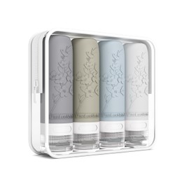 PanLuoNais TSA-Approved Refillable Travel Containers,Leak-Proof Silicone Travel Bottles Set，Portable Travel Size Bottles for Shampoo, Lotion (Gray)