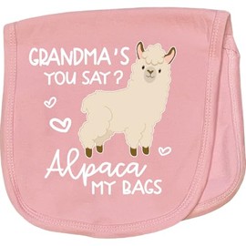 inktastic Grandma's You Say Alpaca My Bags Baby Burp Cloth Pink 3aaad