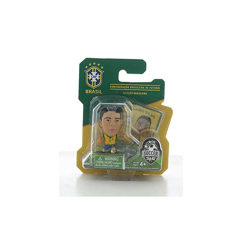 SoccerStarz Brazil International Figurine Blister Pack Featuring Thiago Silva Home