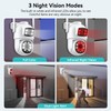 3k 6MP Security Camera Outdoor Dual Lens, 2.4Ghz WiFi 360°PTZ