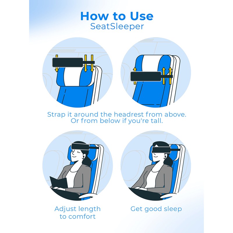 SeatSleeper Travel Pillow Alternative Stops Bobbing | Airplane Head Straps