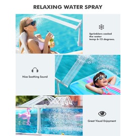 Pool Fountain for Above and In-Ground Pools, Adjustable Dual Spray Waterfall Sprinkler Cooler for Pool, Swimming Pool Spa Water Fountain, High-Pressure Pool Spray Fountain