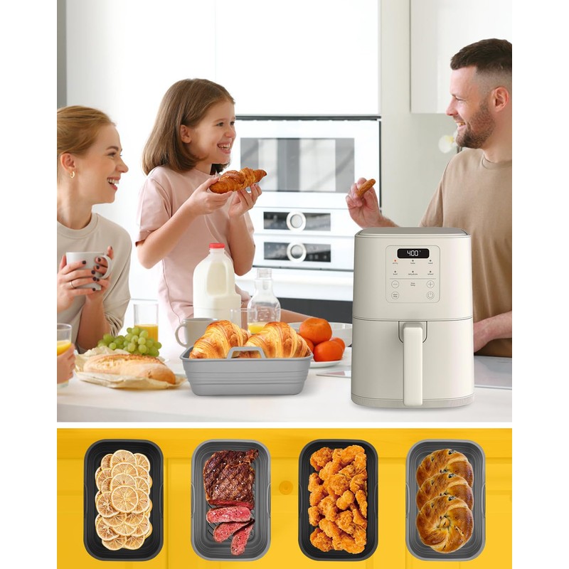 Collapsible Air Fryer Silicone Liners 2-Pack for Bella 4Qt Slim