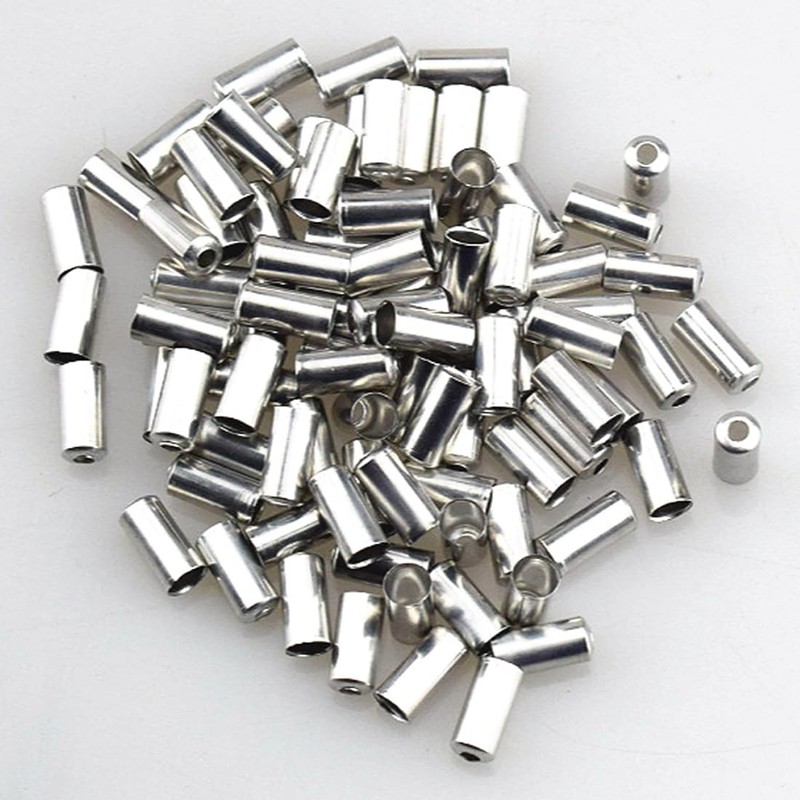 GNHG Pack of 200 silver end caps, brake cable bicycle,