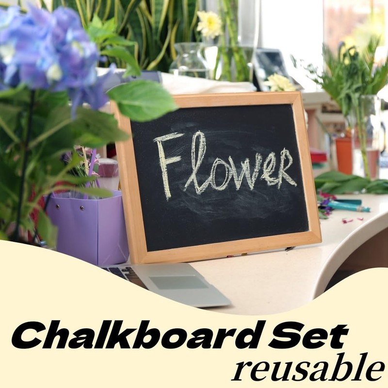 A4 Wooden Frame Chalkboard Set - 3 Slate Boards for