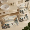 TOWINSFB 4Pcs Wild Lake Duck Shower Curtain Set with Toilet
