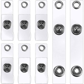 50Pcs Plastic Badge Strap Vinyl Badge Clips,Clear Vinyl ID Badge Strap Clear ID Badge Holder Strap,PVC Badge Strap with Snap,Clear Vinyl ID Badge Holder Straps,Clear ID Badge Holder Strap Badge Straps