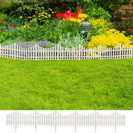 vidaXL White Garden Edging 17 pcs/10 m Border Lawn Edging