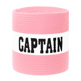 ONLYKXY Captain Armbands 9x30CM/3.54x11.81inch Adjustable Leader Armband for Soccer Basketball Volleyball Team Competition Coach Players Wrist Arm Bands,Pink & White,1pcs