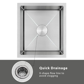 MILOSEN Bar Sink Undermount 17×19 Inch, Wet Bar Prep Kitchen Sink, Small RV Single Bowl Basin, Small Stainless Steel Topmount Bar Sinks