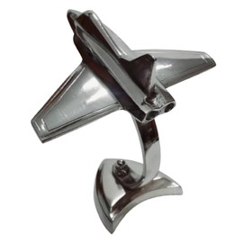 Ornate International Brass Antique Jet Plane On Stand, Table Top Decorative Showpiece for Home Decor & Office Table with Silver, Glossy and Shiny Finish (Small) (Silver)