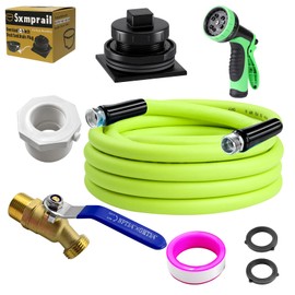 Stock Tank Drain Plug Kit Include 10FT 3 4" Garden Hose Pipe Reducer Hex Bushing & Brass Faucet Fit for rubbermaid Commercial 50 70 100 150 300 Gallon Stock Tanks Five Years Free Replacement