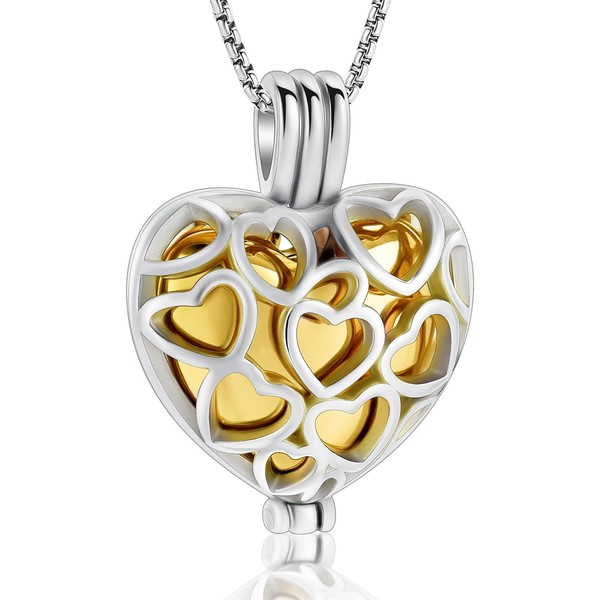 Memorial Cremation Jewelry Eternal Heart Cremation Locket Necklace With Mini