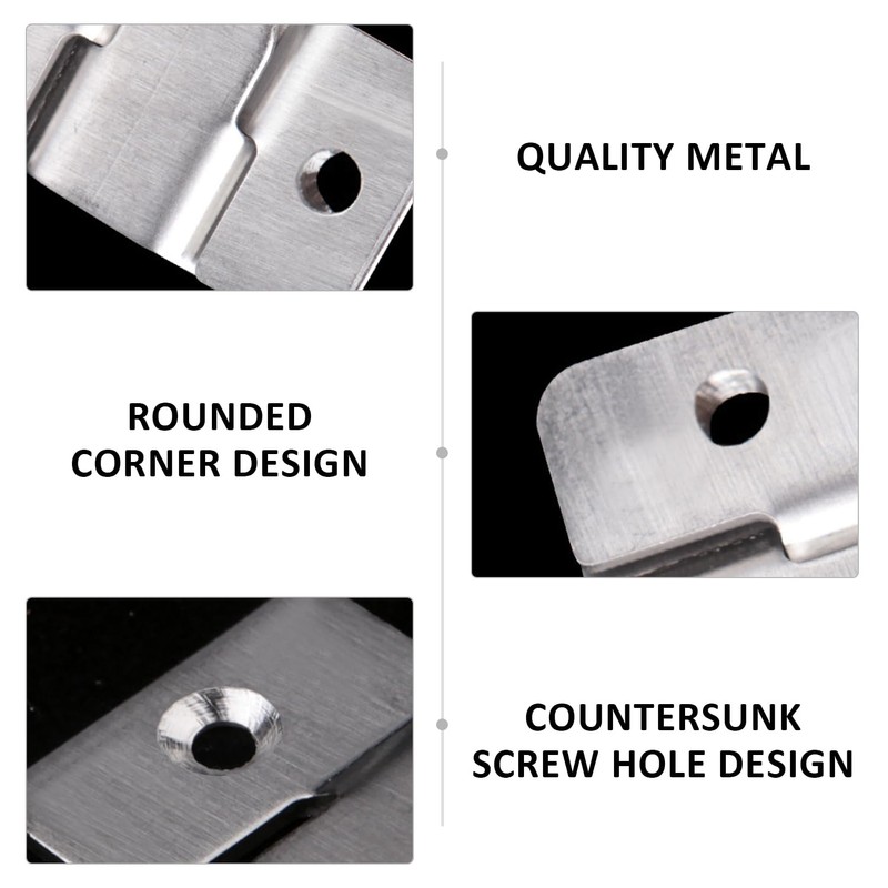 Pack of 6 Flush Mounting Brackets Made of Stainless Steel