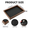 Wooden Valet Tray, 12X8 Inch Desk Organizer with Leather Base,