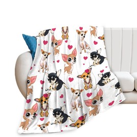 citari Chihuahua Dog Blanket Chihuahua Gifts for Girls Women Chihuahua Lovers Chihuahua Throw Blanket Kids Adults Soft Warm Cozy Fleece Blanket for Couch Sofa ​Bed 40"x50"
