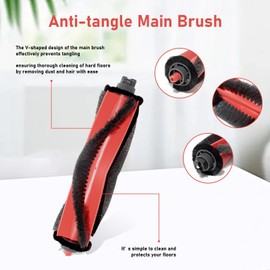 DianSung Replacement Accessory Kit for Roborock Q7 M5, Q7 M5+, Q7 L5 Robot Vacuum Parts, 1 Main Brush, 4 Side Brush, 4 HEPA Filters, 6 Wipes