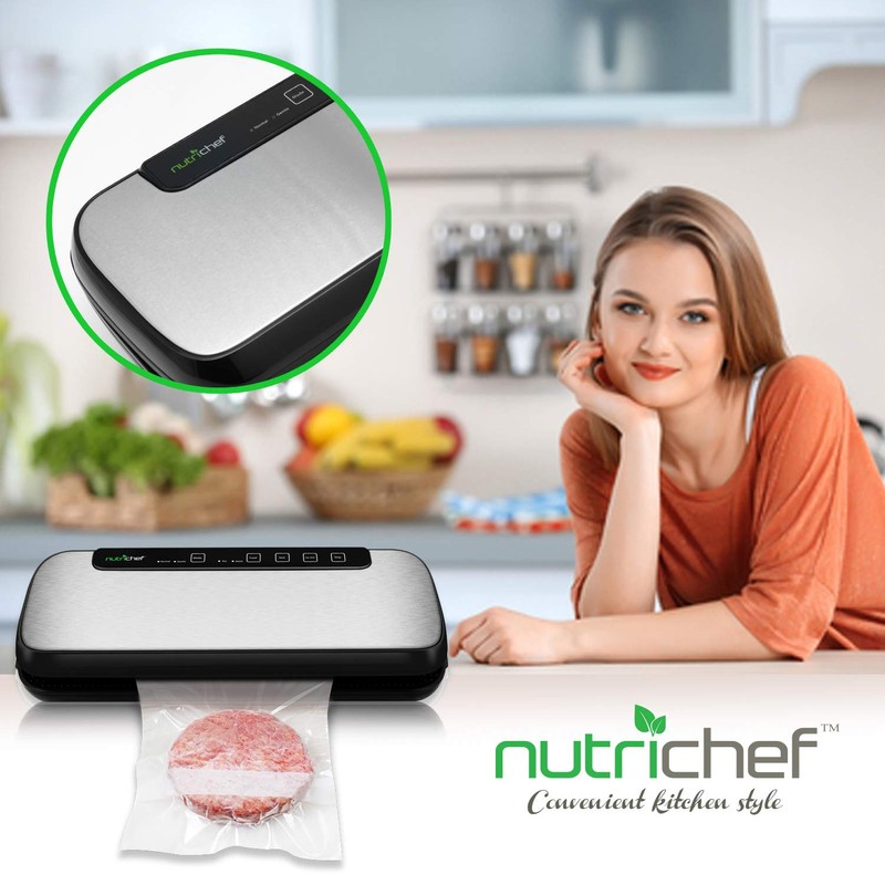 NutriChef Stainless Steel Vacuum Sealer For Food - High-Power Machine