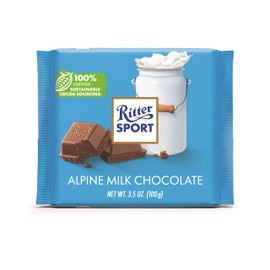 Ritter Sport Alpine Milk Chocolate, 3.5 Ounce Bar, 12 Pack 100% certified Sustainable Cocoa