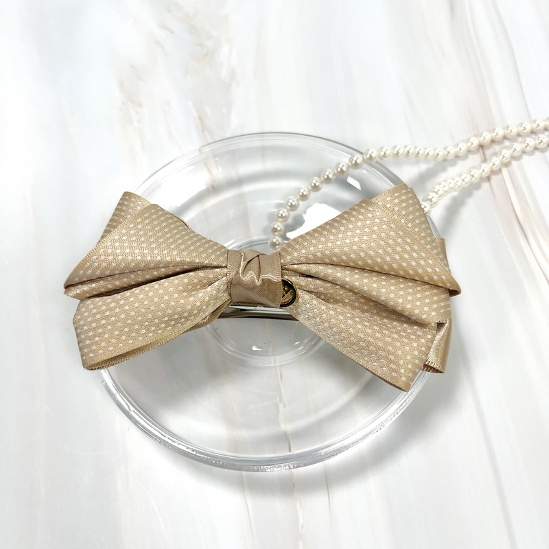 Burnaby dotted three-dimensional ribbon hairpin 8cm / 버나비 땡땡이 입체