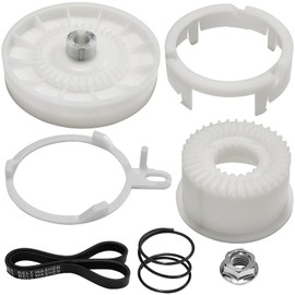 W10721967 Washer Pulley Clutch Kit & W10006384 Washer Drive Belt Replacement for whirlpool, kenmore Washer Replace W10721967, W10006356, ap5951296, PS10057144, W10006352, AP6014712