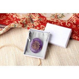 QINJIEJIE Serenity Prayer Green Aventurine Crystal Healing Stones Engraved Inspirational Stones Anxiety Relief Items Worry Stones for Anxiety Encouragement Gifts for Women Men