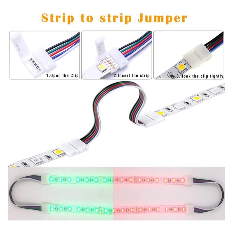 RESFNSE 5 Pin LED Strip Connector Kit White LED Strip