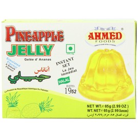 AHMED Halal Jello Vegetarian Crystal Jelly, Pineapple, 85 Gram (Pack of 12)